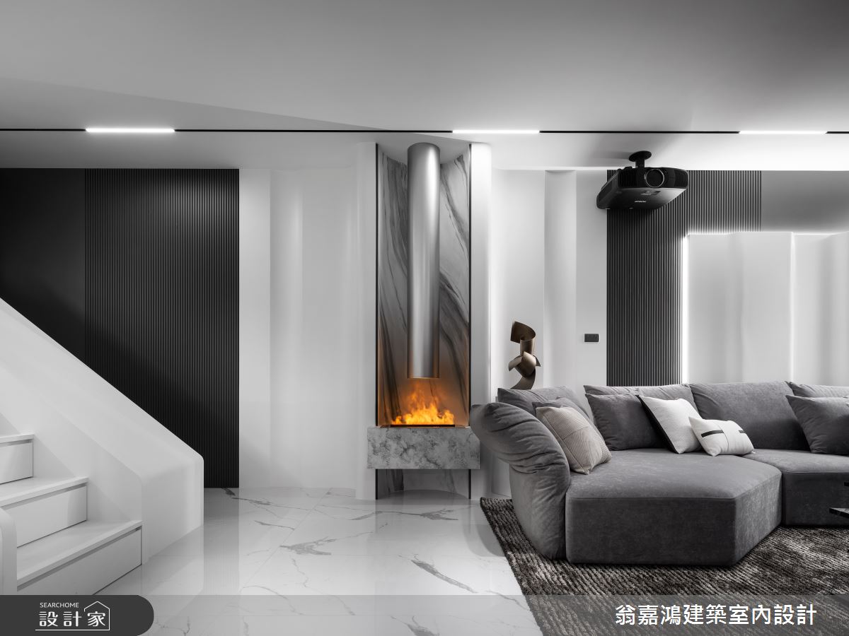 60坪中古屋(5~15年)＿現代風客廳樓梯案例圖片＿翁嘉鴻建築室內設計｜懷生設計＿懷生_71.桃園-K House之28