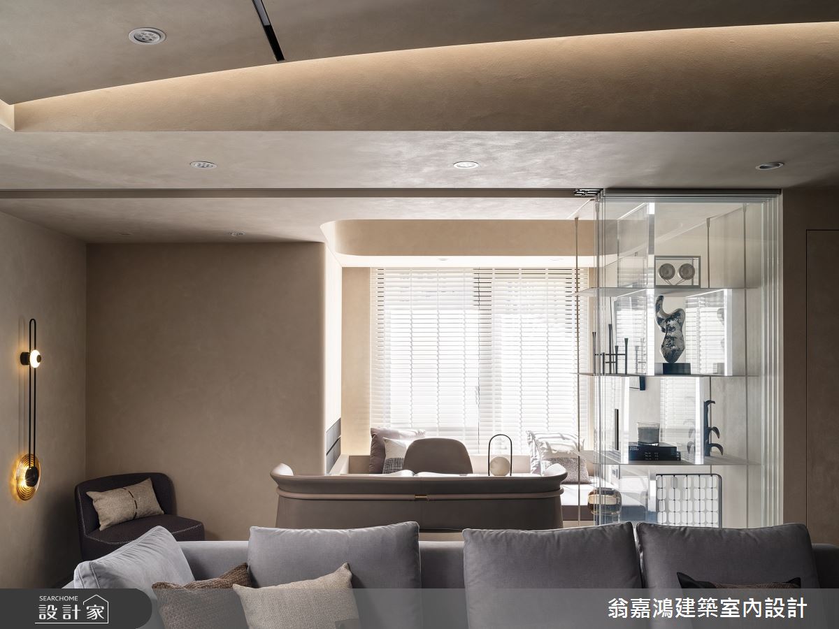 35坪新成屋(5年以下)＿侘寂風客廳書房案例圖片＿翁嘉鴻建築室內設計｜懷生設計＿懷生_72.台南-L House之28