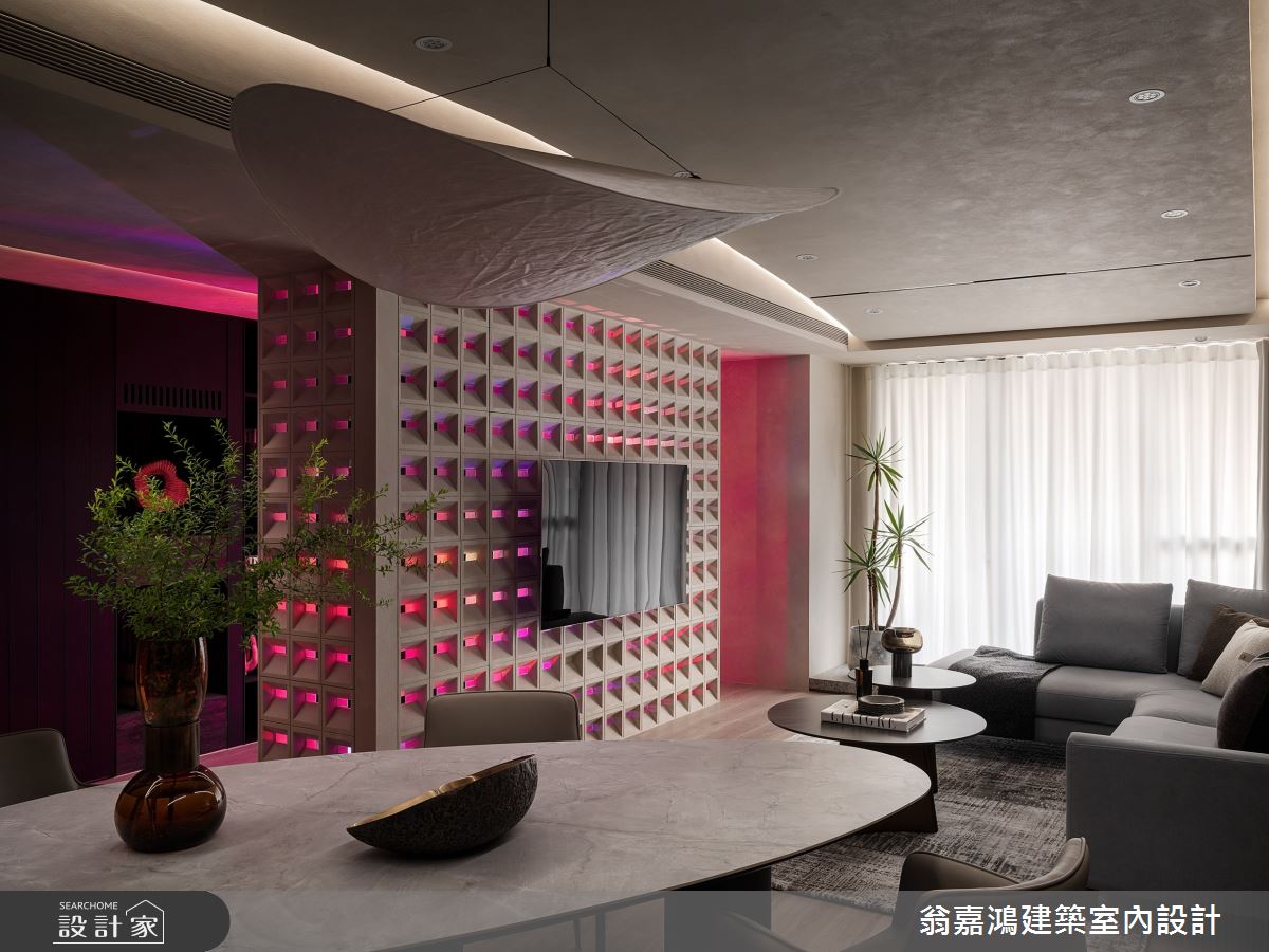 35坪新成屋(5年以下)＿侘寂風客廳餐廳案例圖片＿翁嘉鴻建築室內設計｜懷生設計＿懷生_72.台南-L House之6