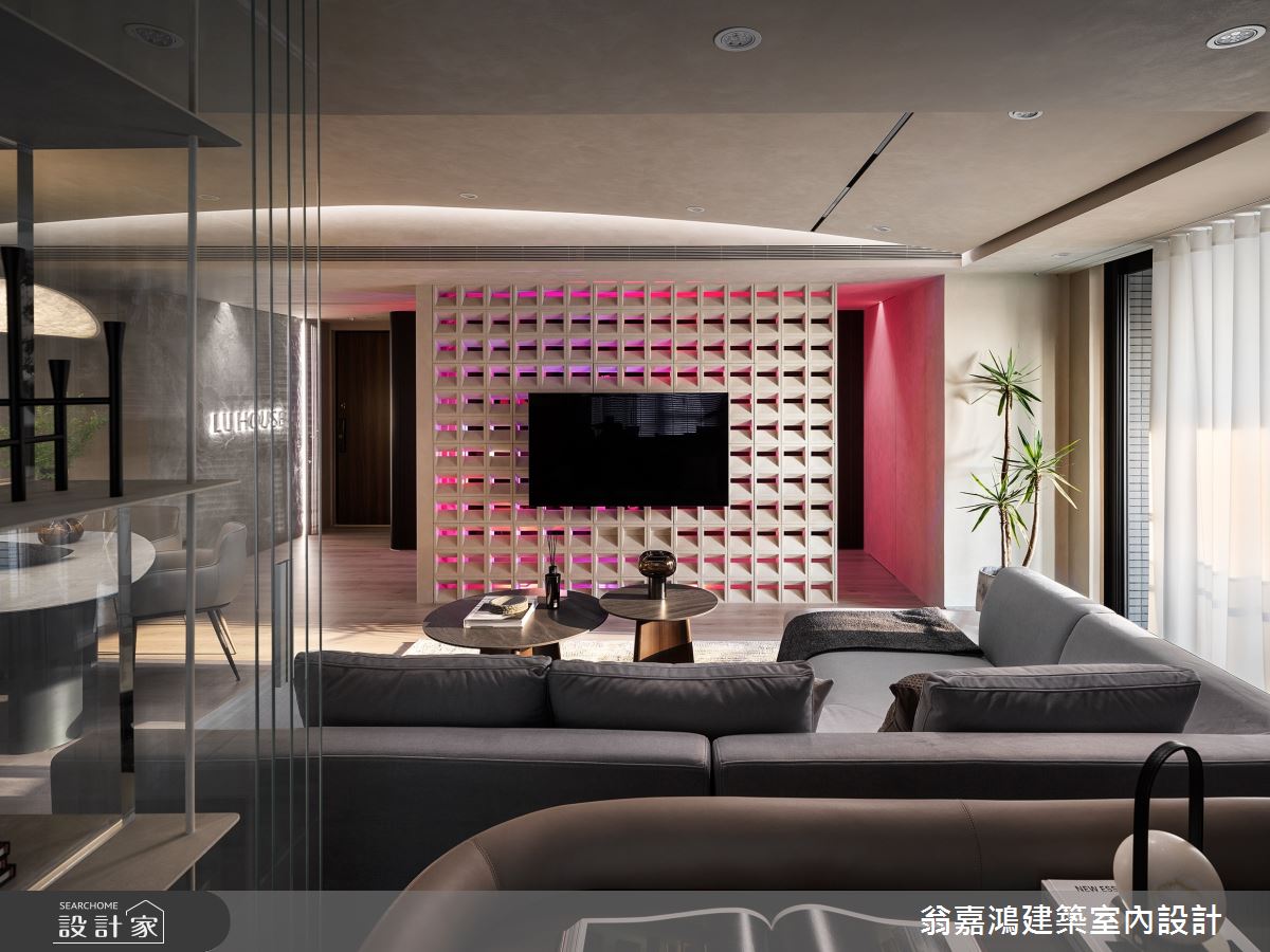 35坪新成屋(5年以下)＿侘寂風客廳案例圖片＿翁嘉鴻建築室內設計｜懷生設計＿懷生_72.台南-L House之10