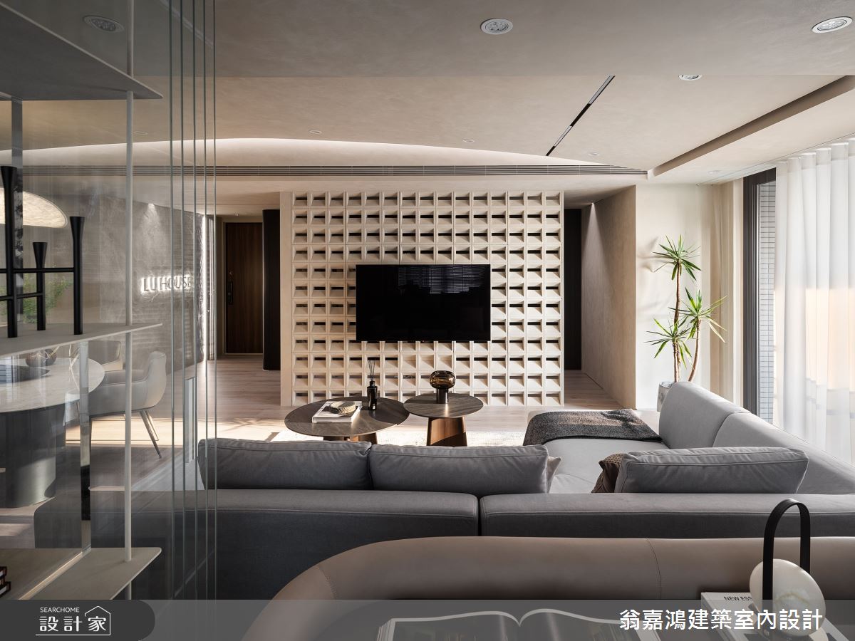 35坪新成屋(5年以下)＿侘寂風客廳案例圖片＿翁嘉鴻建築室內設計｜懷生設計＿懷生_72.台南-L House之11