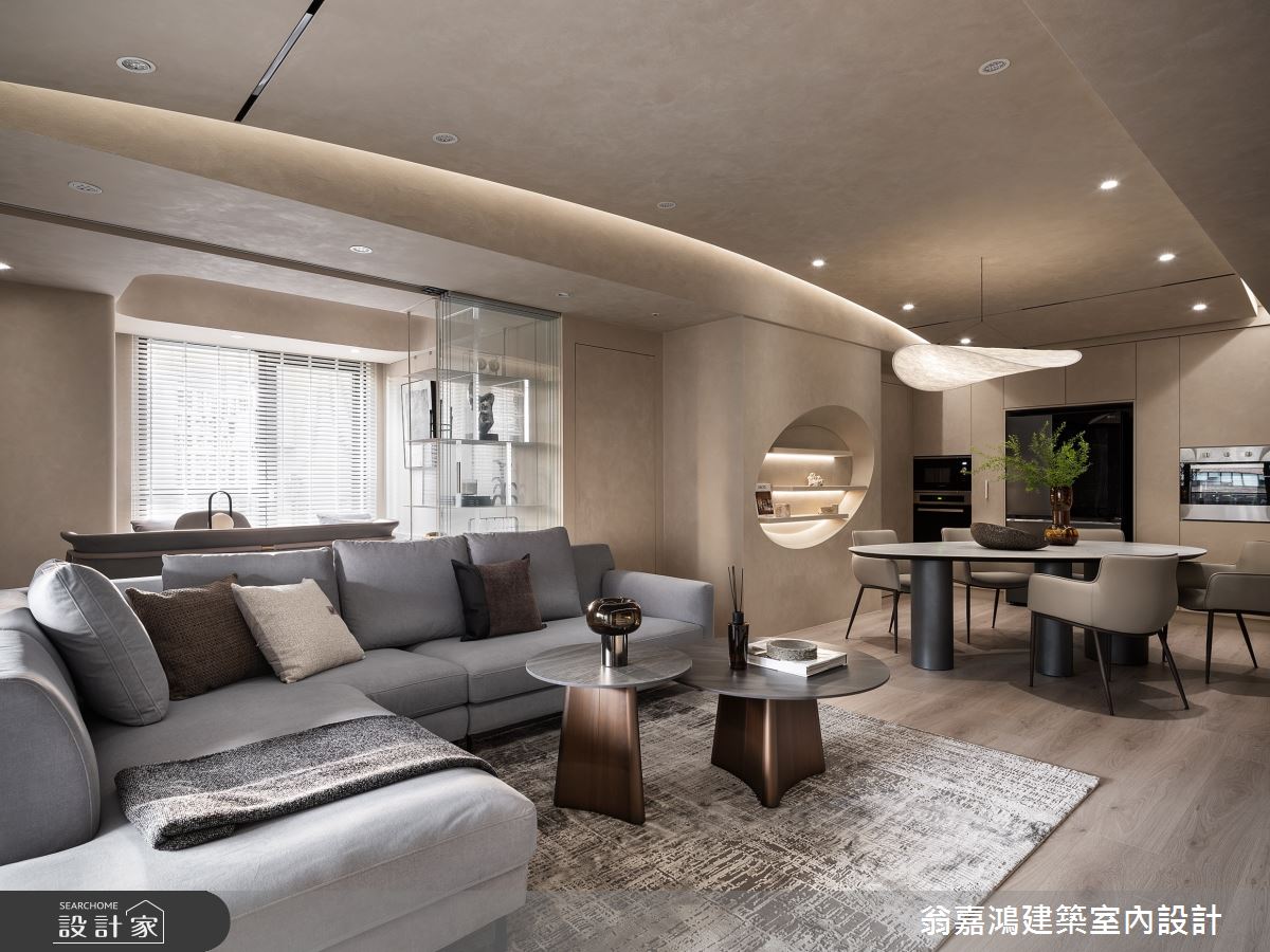 35坪新成屋(5年以下)＿侘寂風客廳餐廳案例圖片＿翁嘉鴻建築室內設計｜懷生設計＿懷生_72.台南-L House之26