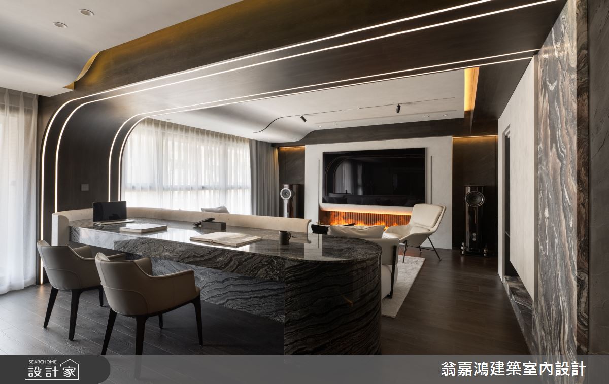 55坪新成屋(5年以下)＿現代風客廳書房案例圖片＿翁嘉鴻建築室內設計｜懷生設計＿懷生_73.台北-C House之1