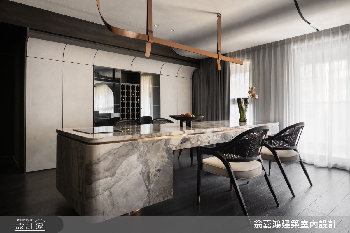 55坪新成屋(5年以下)＿現代風餐廳中島案例圖片＿翁嘉鴻建築室內設計｜懷生設計＿懷生_73.台北-C House之5