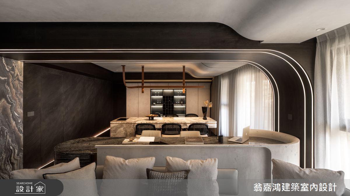 55坪新成屋(5年以下)＿現代風餐廳書房中島案例圖片＿翁嘉鴻建築室內設計｜懷生設計＿懷生_73.台北-C House之25