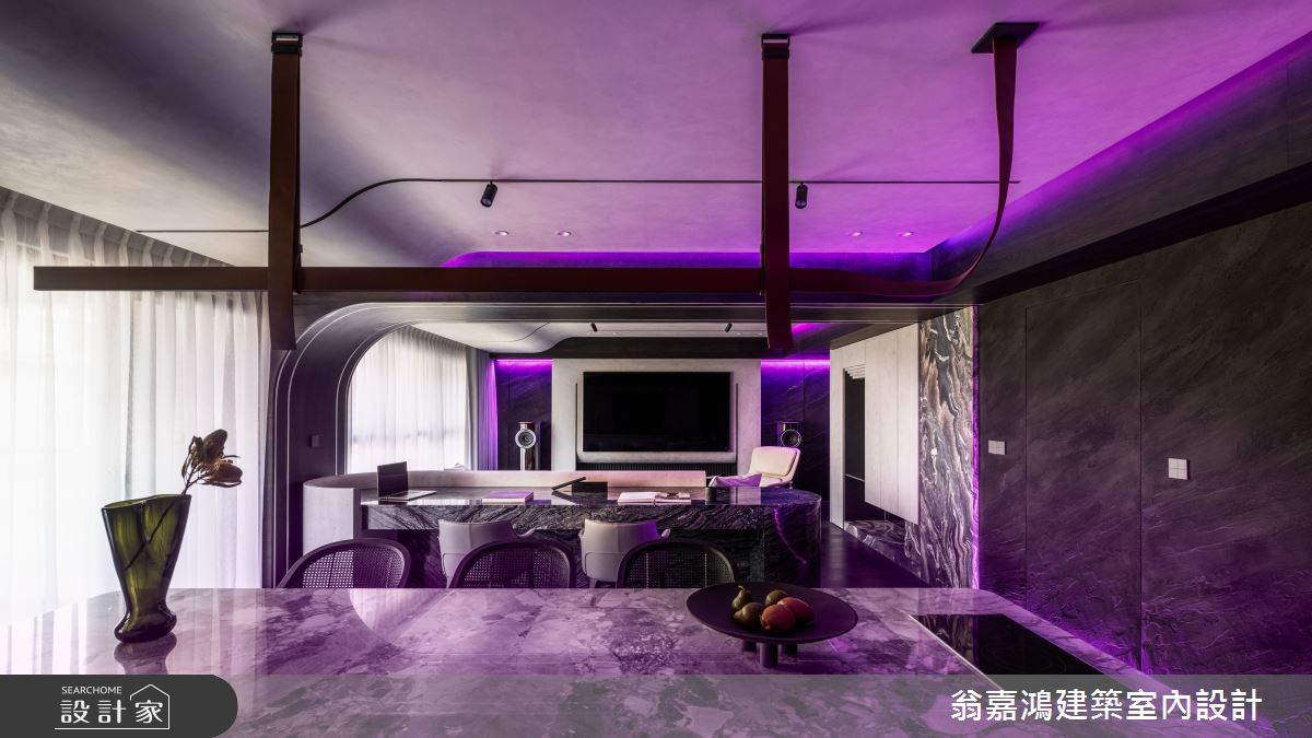 55坪新成屋(5年以下)＿現代風客廳餐廳書房中島案例圖片＿翁嘉鴻建築室內設計｜懷生設計＿懷生_73.台北-C House之29