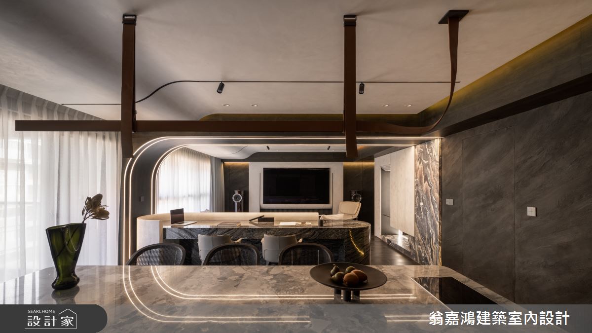 55坪新成屋(5年以下)＿現代風餐廳廚房書房中島案例圖片＿翁嘉鴻建築室內設計｜懷生設計＿懷生_73.台北-C House之30