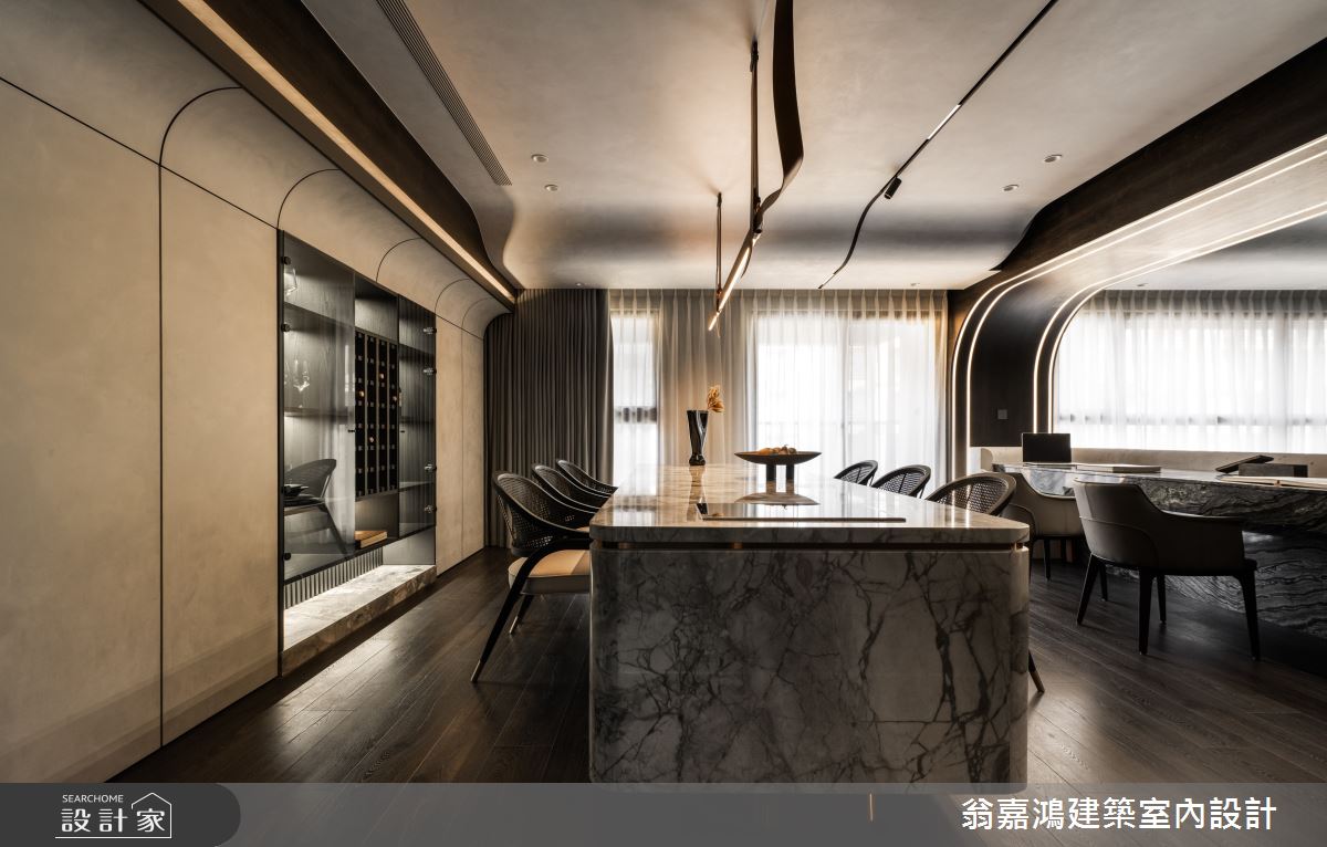 55坪新成屋(5年以下)＿現代風餐廳中島案例圖片＿翁嘉鴻建築室內設計｜懷生設計＿懷生_73.台北-C House之31
