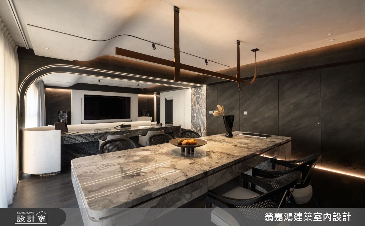 55坪新成屋(5年以下)＿現代風餐廳書房中島案例圖片＿翁嘉鴻建築室內設計｜懷生設計＿懷生_73.台北-C House之32