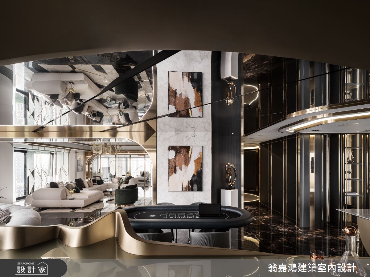 158坪新成屋(5年以下)＿奢華風客廳案例圖片＿翁嘉鴻建築室內設計｜懷生設計＿懷生_74.台北-元利信義聯勤-C House之5