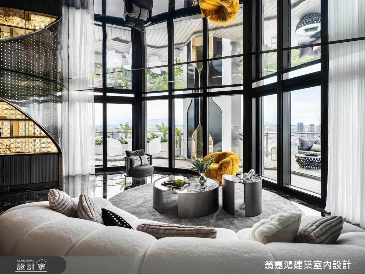 158坪新成屋(5年以下)＿奢華風客廳案例圖片＿翁嘉鴻建築室內設計｜懷生設計＿懷生_74.台北-元利信義聯勤-C House之13