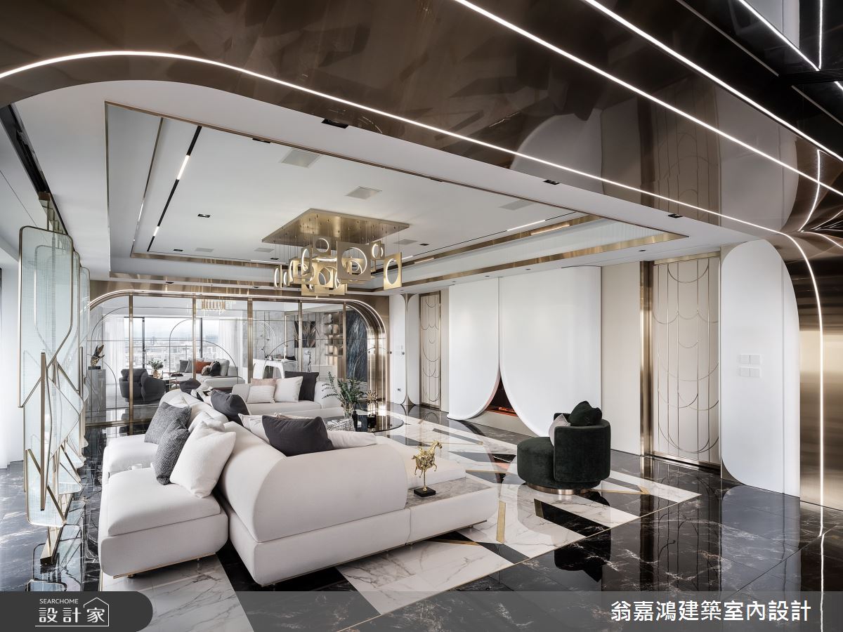 158坪新成屋(5年以下)＿奢華風客廳案例圖片＿翁嘉鴻建築室內設計｜懷生設計＿懷生_74.台北-元利信義聯勤-C House之14