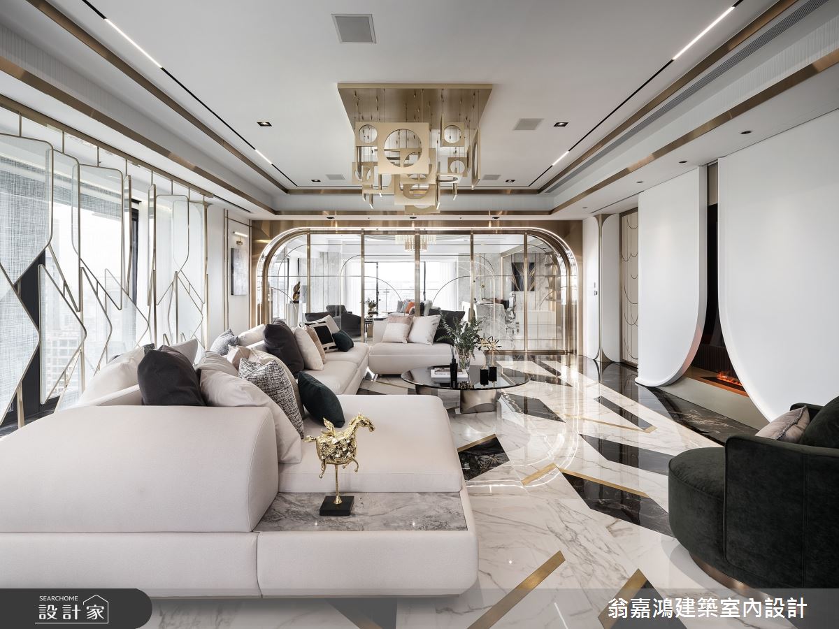158坪新成屋(5年以下)＿奢華風客廳案例圖片＿翁嘉鴻建築室內設計｜懷生設計＿懷生_74.台北-元利信義聯勤-C House之15