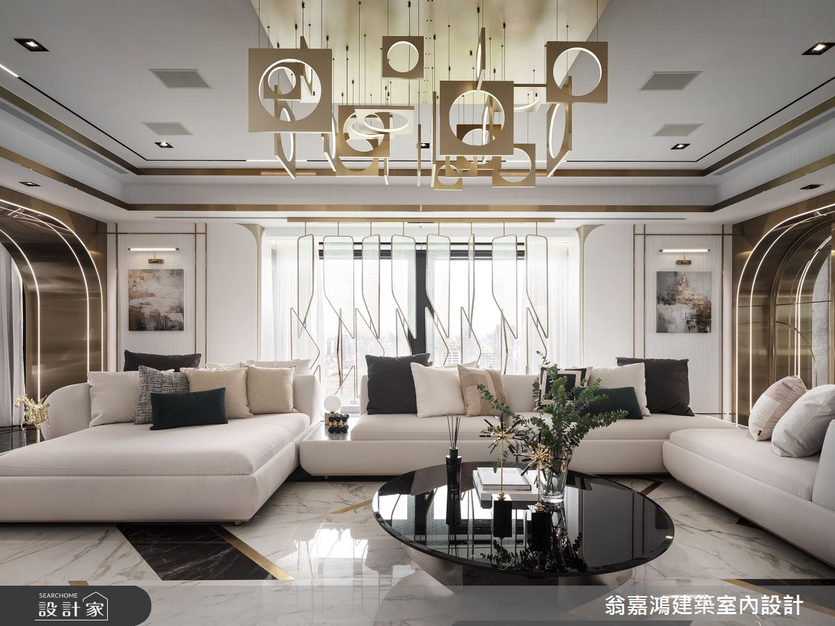 158坪新成屋(5年以下)＿奢華風客廳案例圖片＿翁嘉鴻建築室內設計｜懷生設計＿懷生_74.台北-元利信義聯勤-C House之16