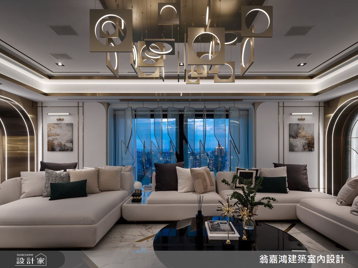 158坪新成屋(5年以下)＿奢華風客廳案例圖片＿翁嘉鴻建築室內設計｜懷生設計＿懷生_74.台北-元利信義聯勤-C House之37