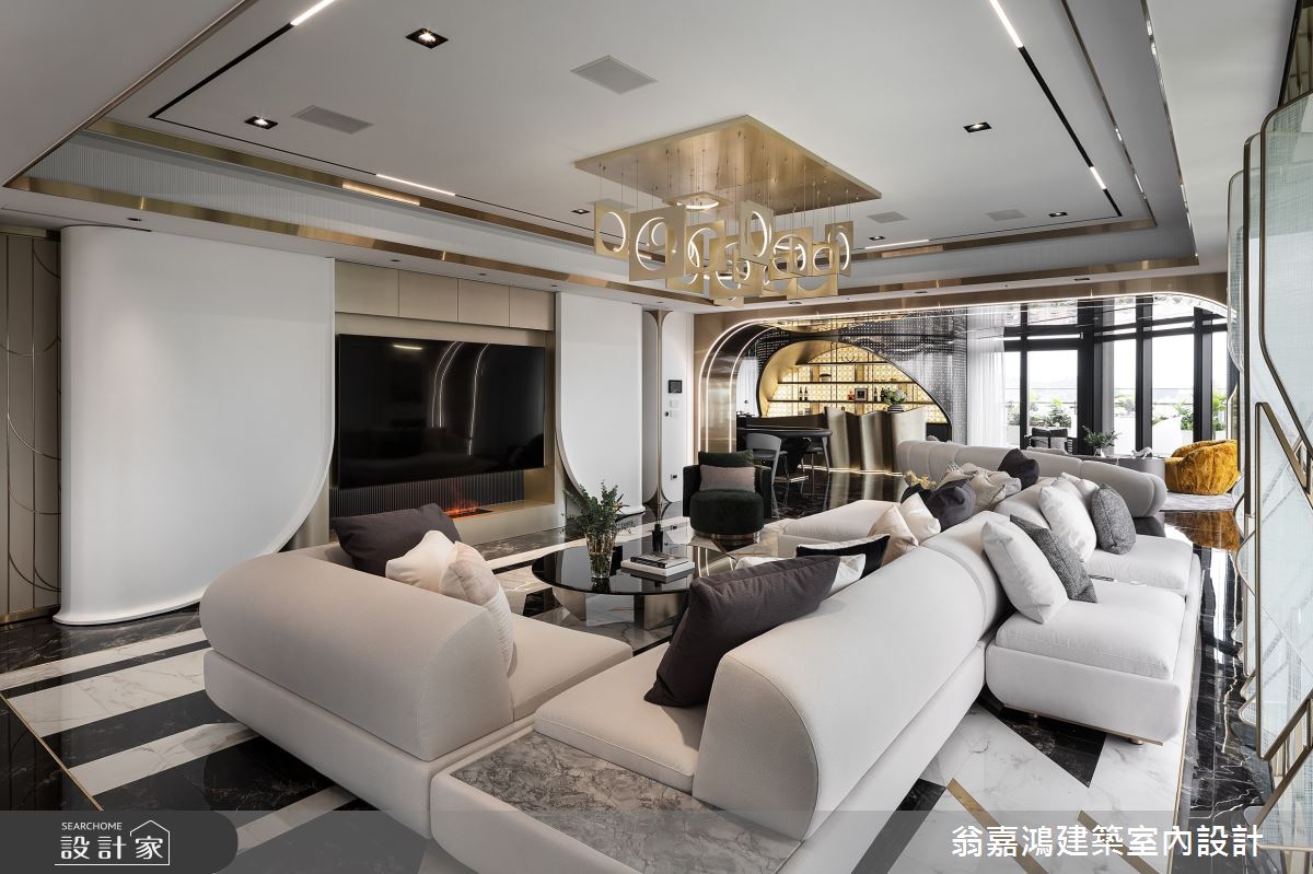 158坪新成屋(5年以下)＿奢華風客廳案例圖片＿翁嘉鴻建築室內設計｜懷生設計＿懷生_74.台北-元利信義聯勤-C House之48