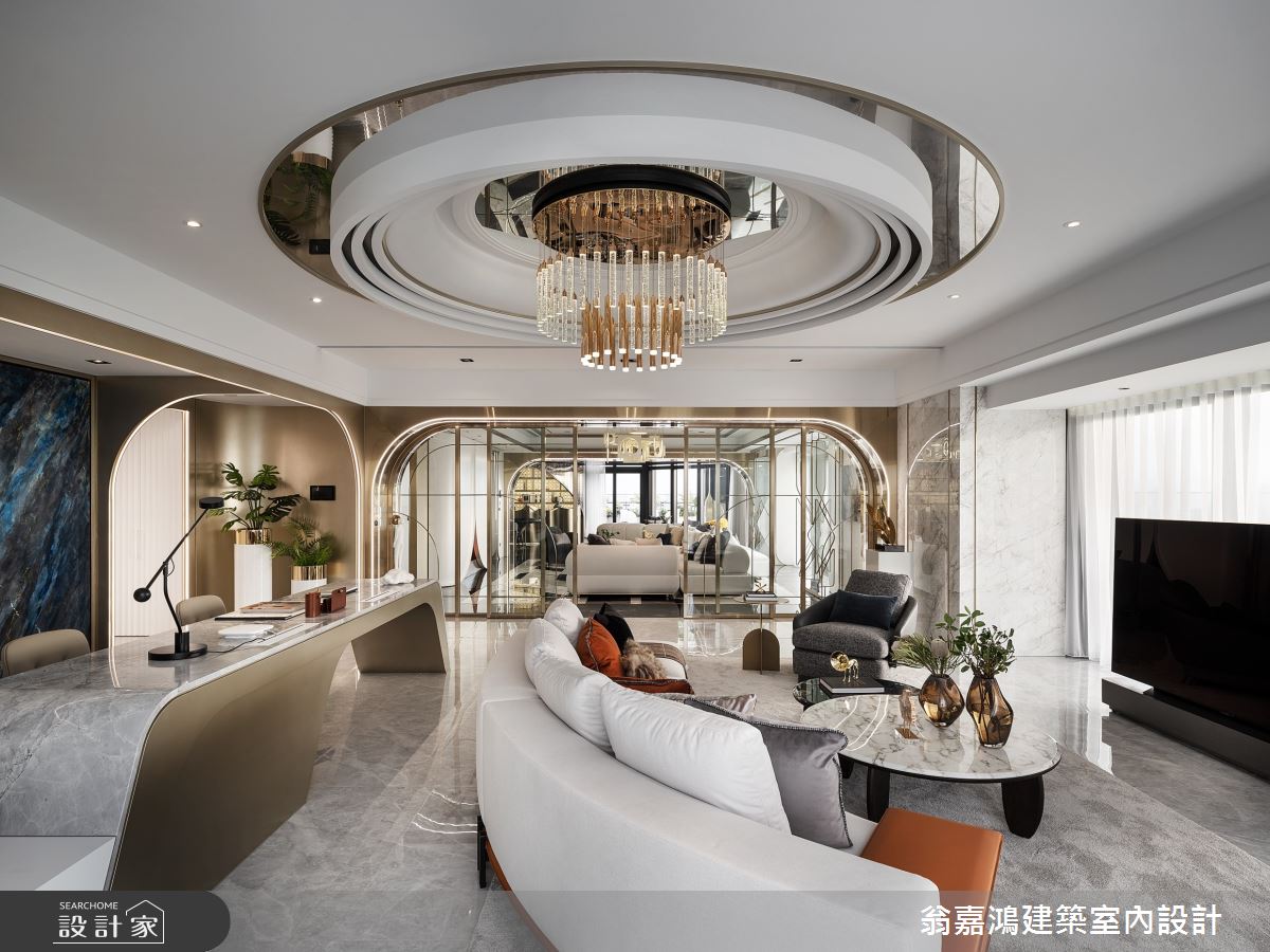 158坪新成屋(5年以下)＿奢華風客廳書房工作區案例圖片＿翁嘉鴻建築室內設計｜懷生設計＿懷生_74.台北-元利信義聯勤-C House之93