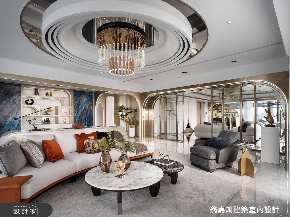 158坪新成屋(5年以下)＿奢華風客廳案例圖片＿翁嘉鴻建築室內設計｜懷生設計＿懷生_74.台北-元利信義聯勤-C House之94