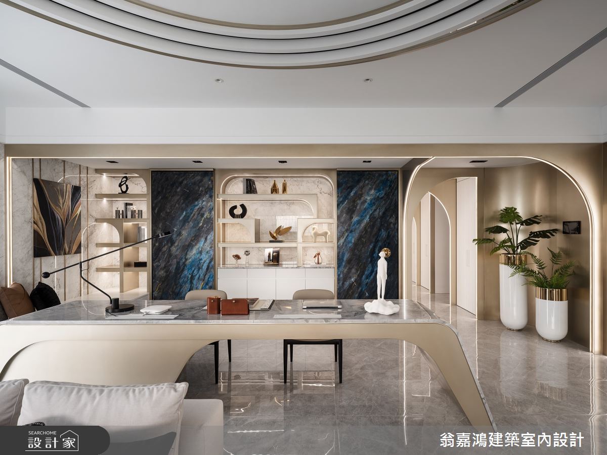 158坪新成屋(5年以下)＿奢華風書房工作區案例圖片＿翁嘉鴻建築室內設計｜懷生設計＿懷生_74.台北-元利信義聯勤-C House之95