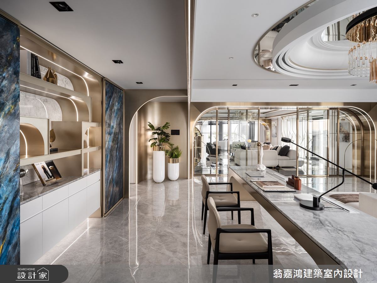 158坪新成屋(5年以下)＿奢華風書房工作區案例圖片＿翁嘉鴻建築室內設計｜懷生設計＿懷生_74.台北-元利信義聯勤-C House之97