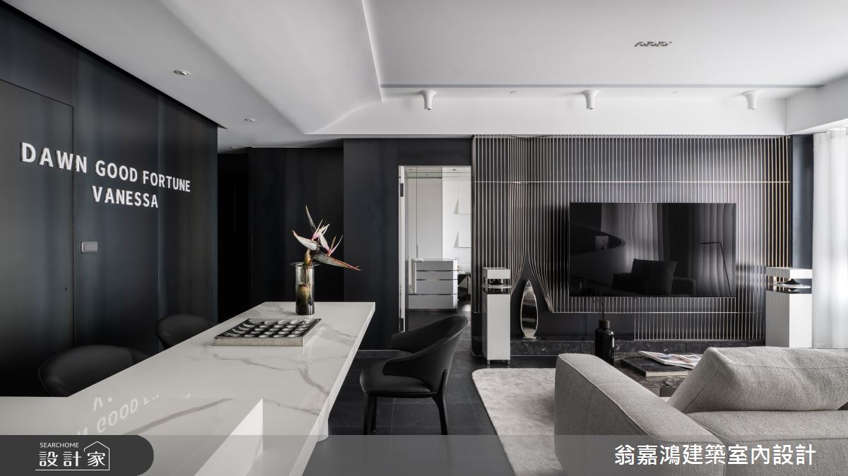 30坪新成屋(5年以下)＿現代風客廳餐廳臥室中島案例圖片＿翁嘉鴻建築室內設計｜懷生設計＿懷生_75.桃園-H House之25