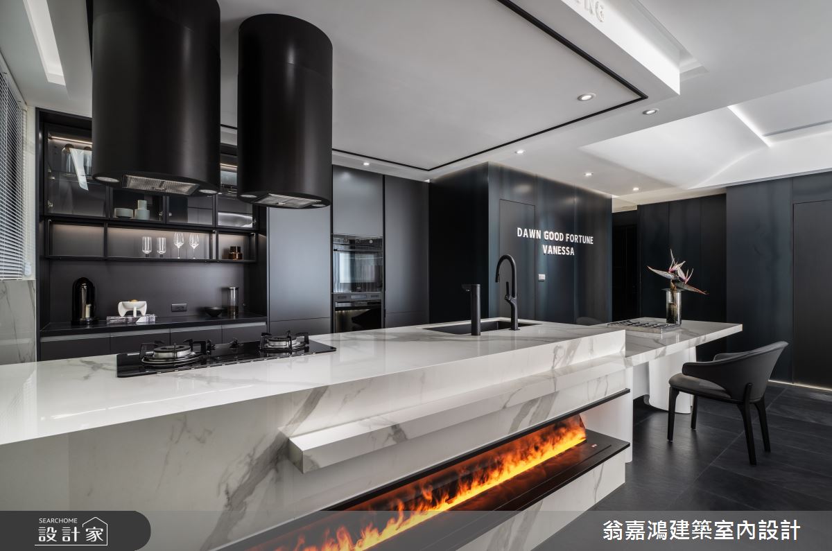 30坪新成屋(5年以下)＿現代風餐廳廚房中島案例圖片＿翁嘉鴻建築室內設計｜懷生設計＿懷生_75.桃園-H House之26