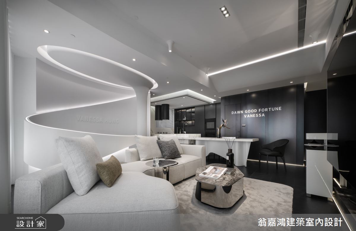 30坪新成屋(5年以下)＿現代風客廳餐廳中島案例圖片＿翁嘉鴻建築室內設計｜懷生設計＿懷生_75.桃園-H House之33