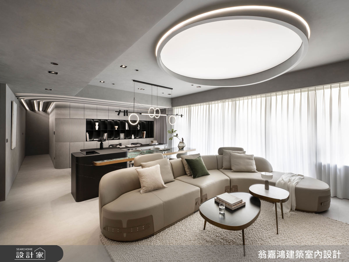 40坪新成屋(5年以下)＿現代風客廳餐廳書房中島案例圖片＿翁嘉鴻建築室內設計｜懷生設計＿懷生_76.台北-Y House之10