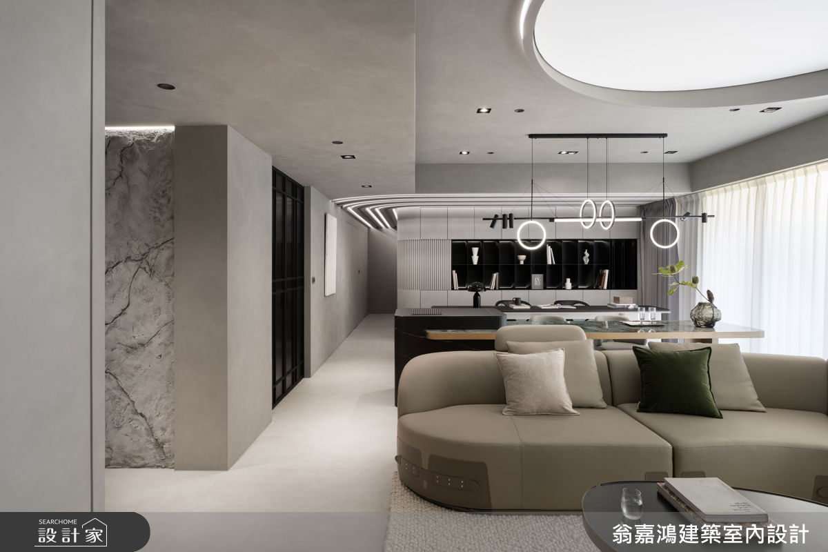 40坪新成屋(5年以下)＿現代風客廳餐廳書房案例圖片＿翁嘉鴻建築室內設計｜懷生設計＿懷生_76.台北-Y House之5