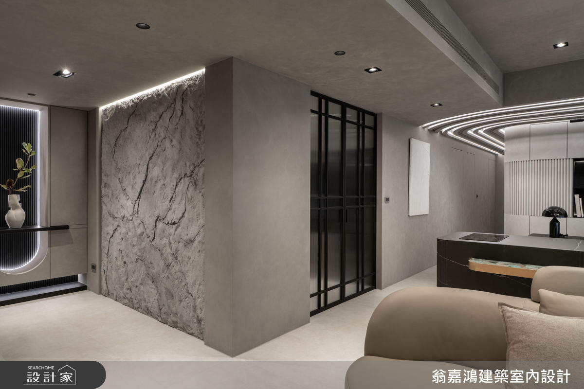 40坪新成屋(5年以下)＿現代風玄關客廳案例圖片＿翁嘉鴻建築室內設計｜懷生設計＿懷生_76.台北-Y House之4