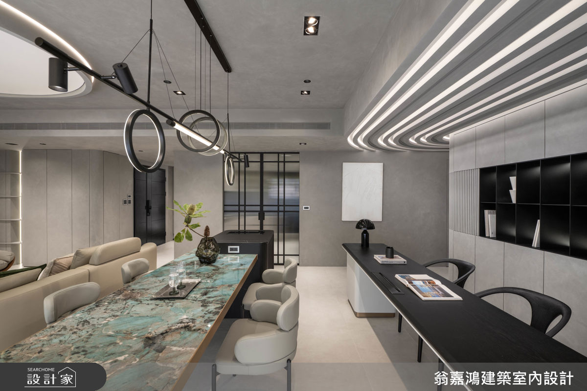 40坪新成屋(5年以下)＿現代風餐廳書房中島案例圖片＿翁嘉鴻建築室內設計｜懷生設計＿懷生_76.台北-Y House之21