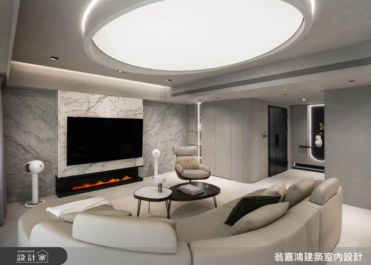 40坪新成屋(5年以下)＿現代風玄關客廳案例圖片＿翁嘉鴻建築室內設計｜懷生設計＿懷生_76.台北-Y House之22