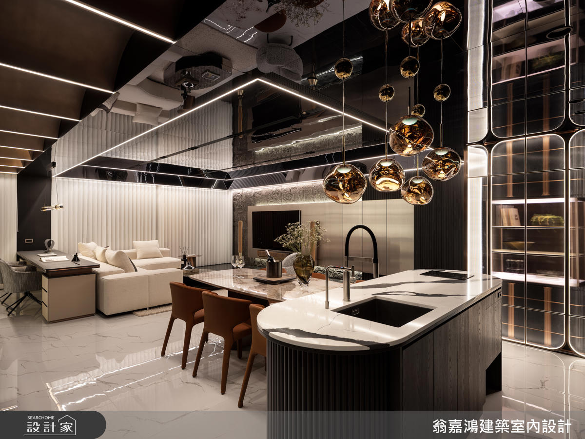 45坪毛胚屋＿現代風客廳餐廳中島案例圖片＿翁嘉鴻建築室內設計｜懷生設計＿懷生_77.桃園-H House之15