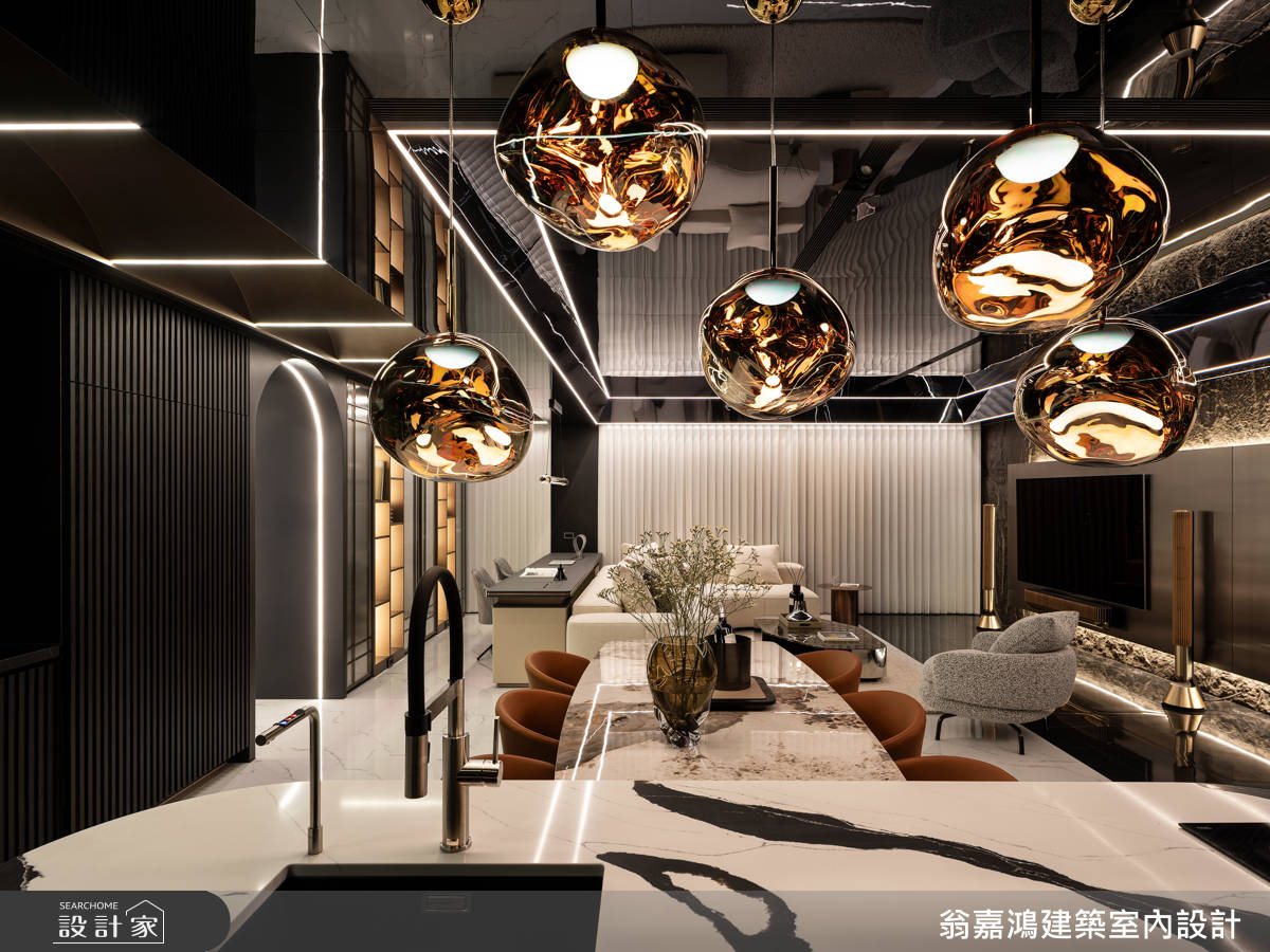 45坪毛胚屋＿現代風客廳餐廳書房案例圖片＿翁嘉鴻建築室內設計｜懷生設計＿懷生_77.桃園-H House之13