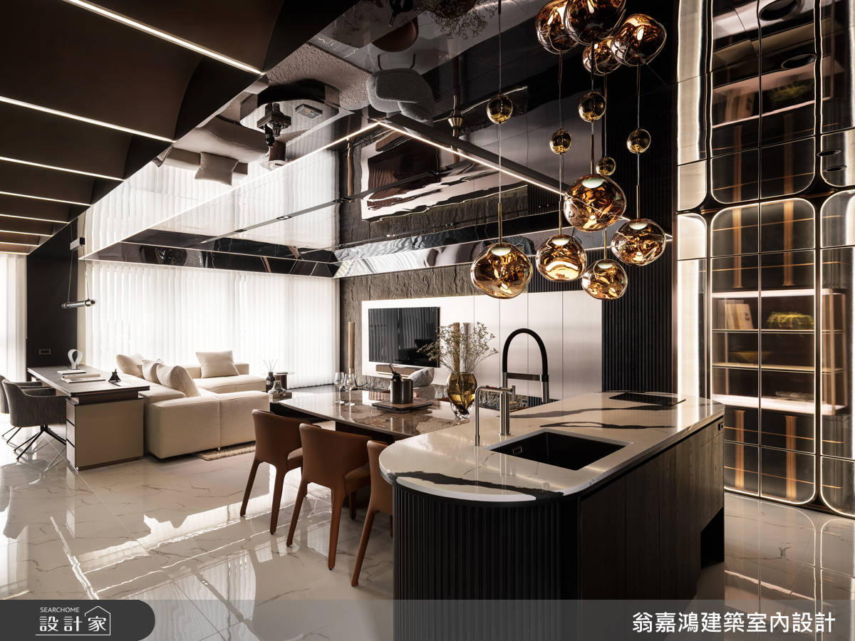 45坪毛胚屋＿現代風客廳餐廳書房中島案例圖片＿翁嘉鴻建築室內設計｜懷生設計＿懷生_77.桃園-H House之10