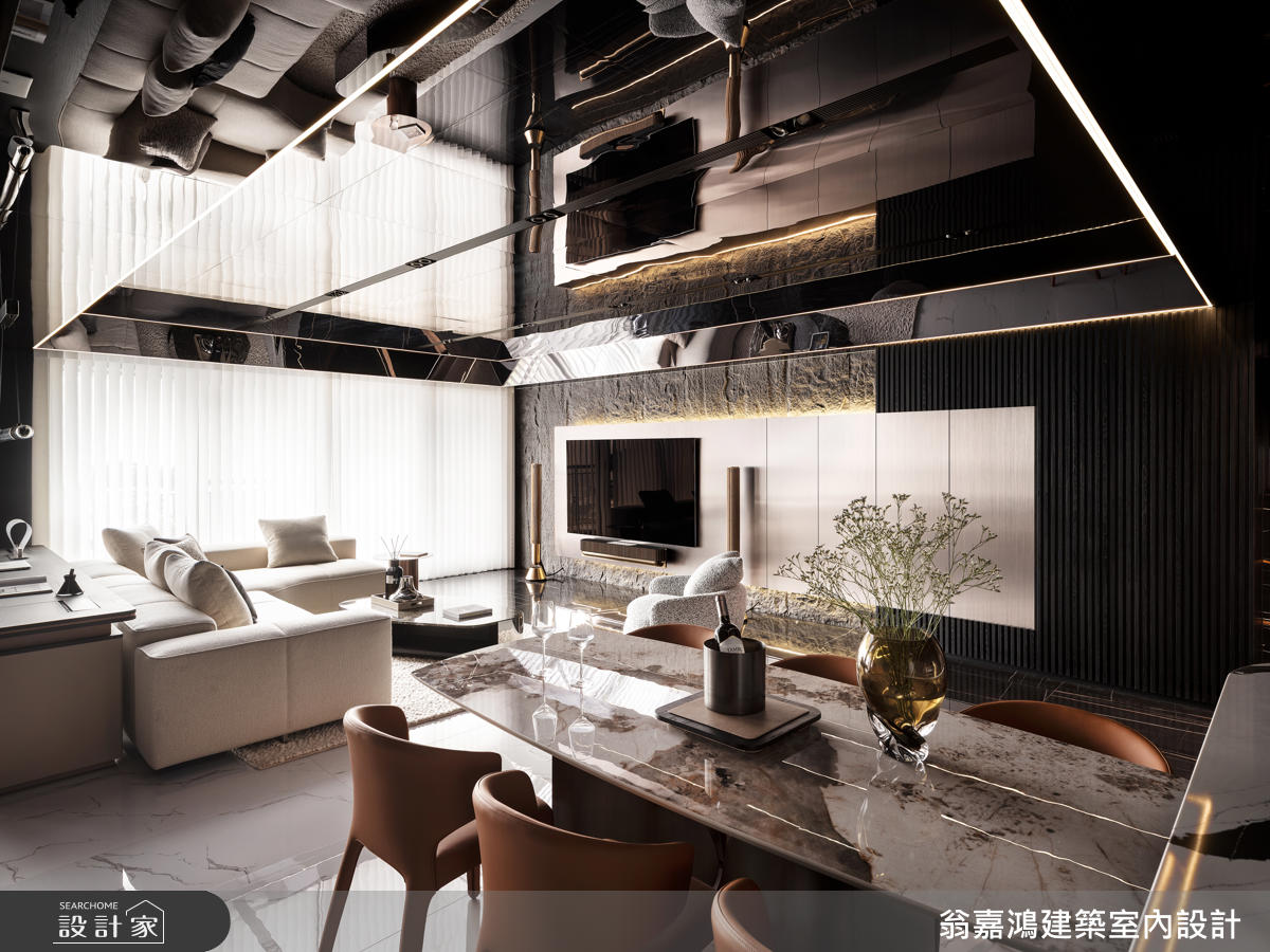 45坪毛胚屋＿現代風客廳餐廳案例圖片＿翁嘉鴻建築室內設計｜懷生設計＿懷生_77.桃園-H House之14