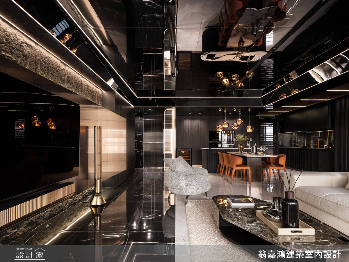 45坪毛胚屋＿現代風客廳餐廳中島案例圖片＿翁嘉鴻建築室內設計｜懷生設計＿懷生_77.桃園-H House之28