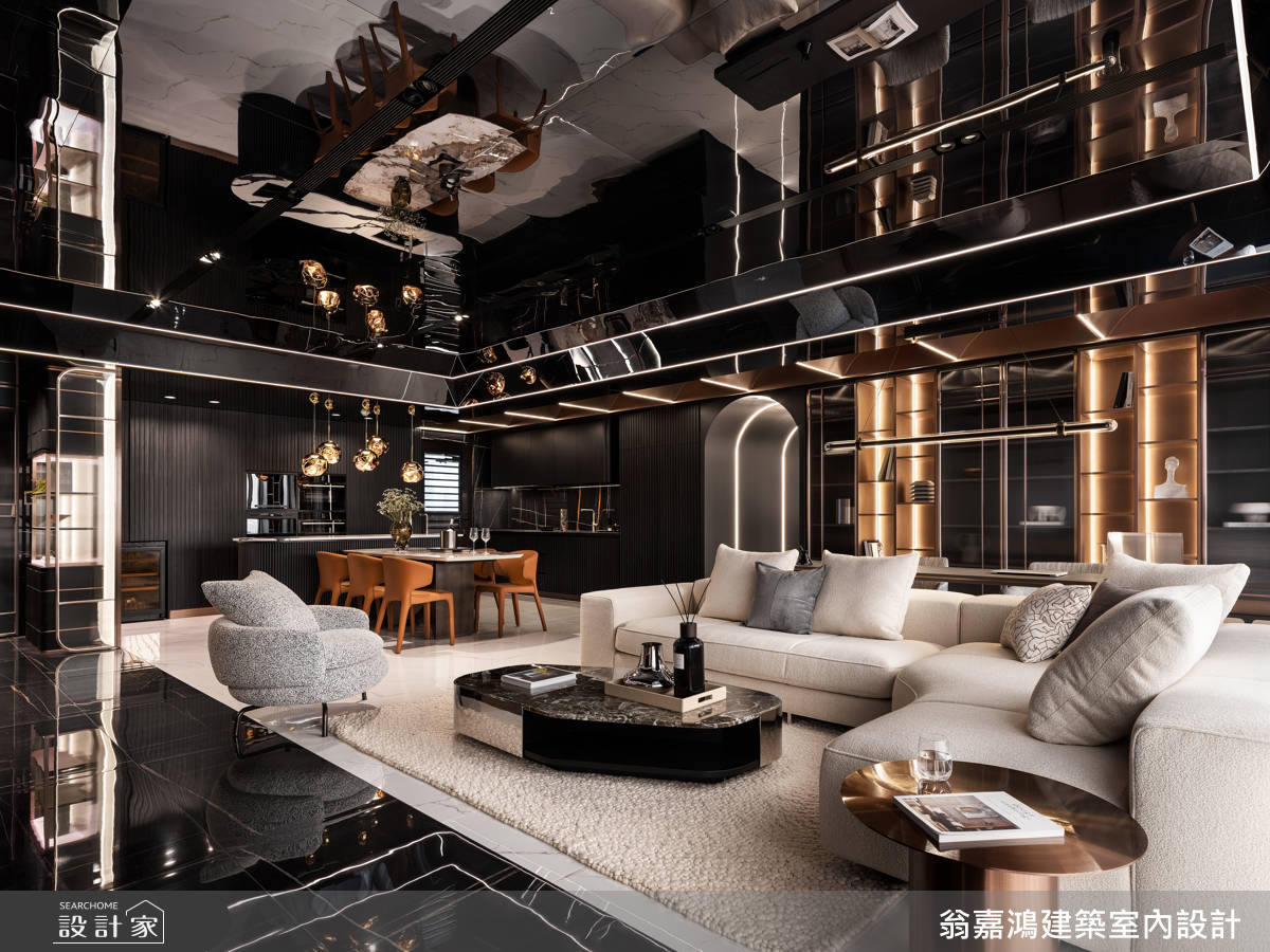 45坪毛胚屋＿現代風客廳餐廳中島案例圖片＿翁嘉鴻建築室內設計｜懷生設計＿懷生_77.桃園-H House之30