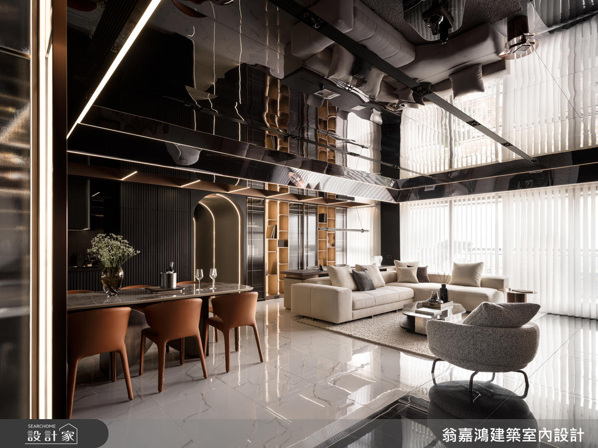 45坪毛胚屋＿現代風客廳餐廳案例圖片＿翁嘉鴻建築室內設計｜懷生設計＿懷生_77.桃園-H House之2