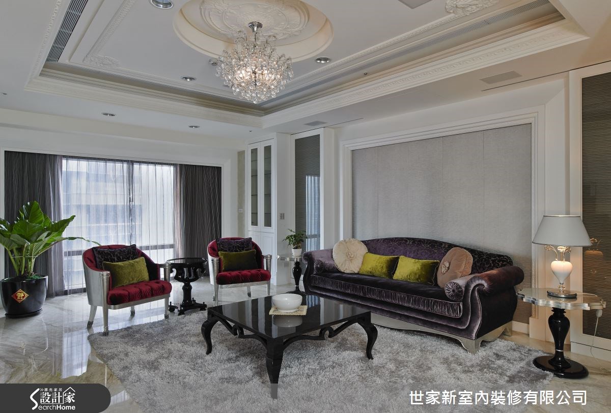 70坪新成屋(5年以下)＿新古典客廳案例圖片＿世家新室內裝修有限公司＿世家新_02之5