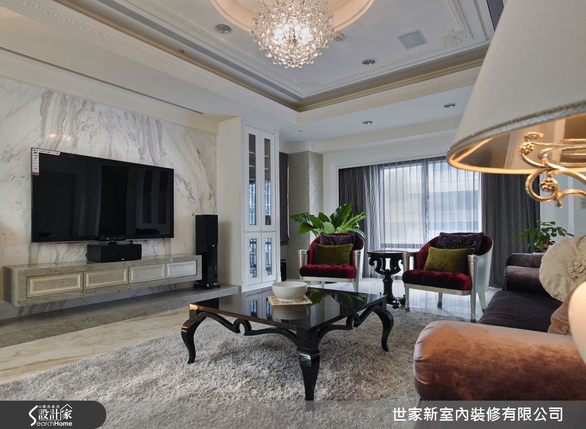 70坪新成屋(5年以下)＿新古典客廳案例圖片＿世家新室內裝修有限公司＿世家新_02之6