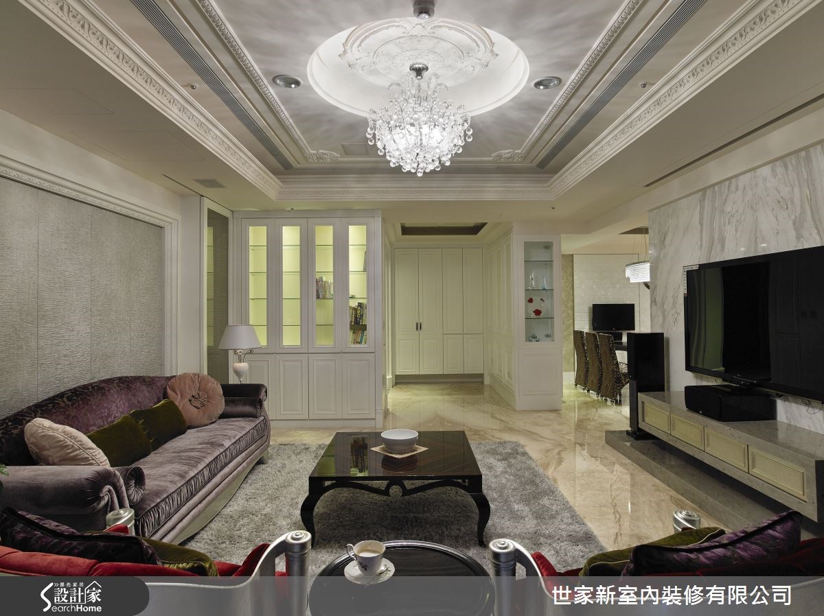 70坪新成屋(5年以下)＿新古典客廳案例圖片＿世家新室內裝修有限公司＿世家新_02之8