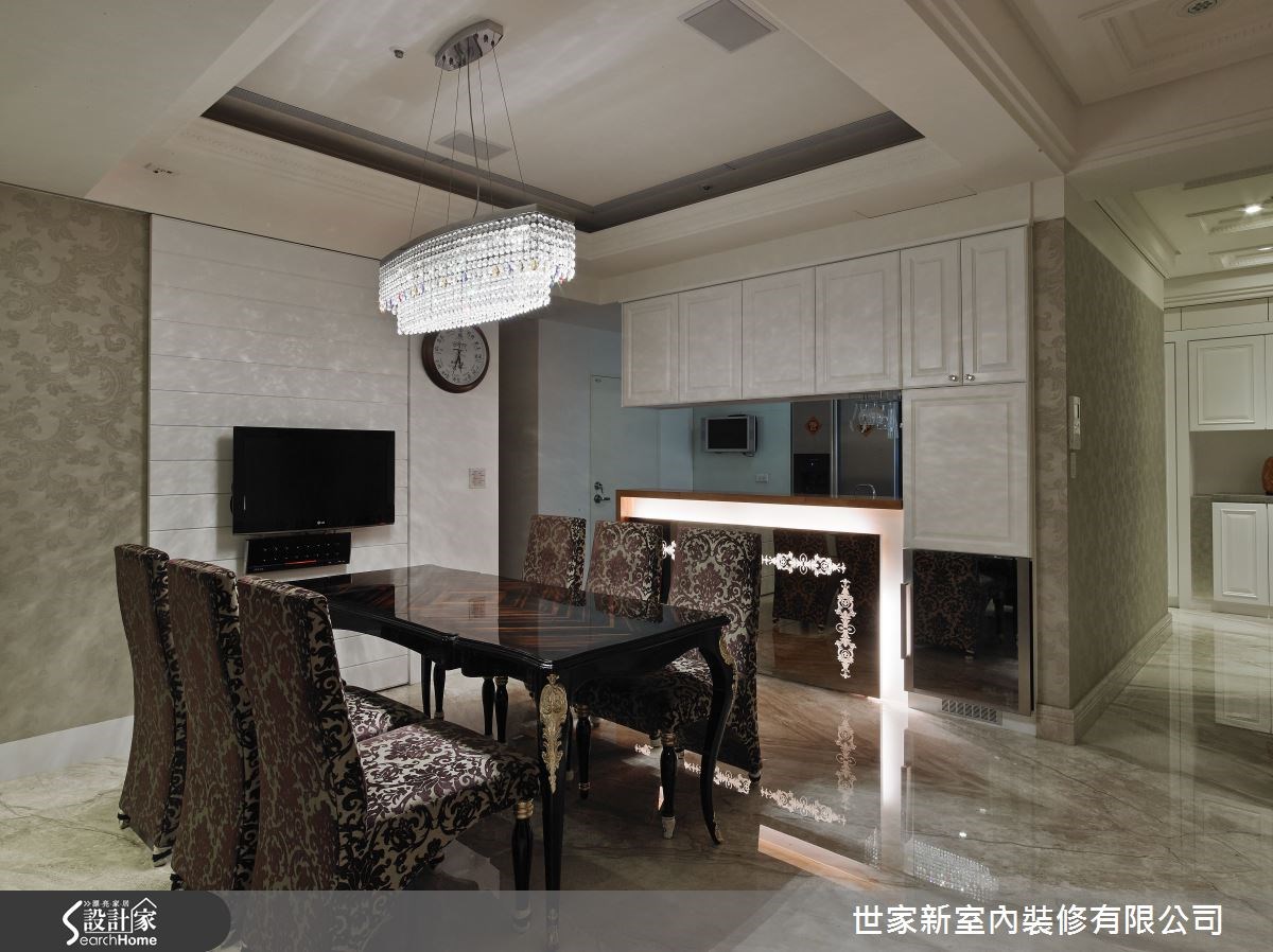 70坪新成屋(5年以下)＿新古典餐廳案例圖片＿世家新室內裝修有限公司＿世家新_02之10