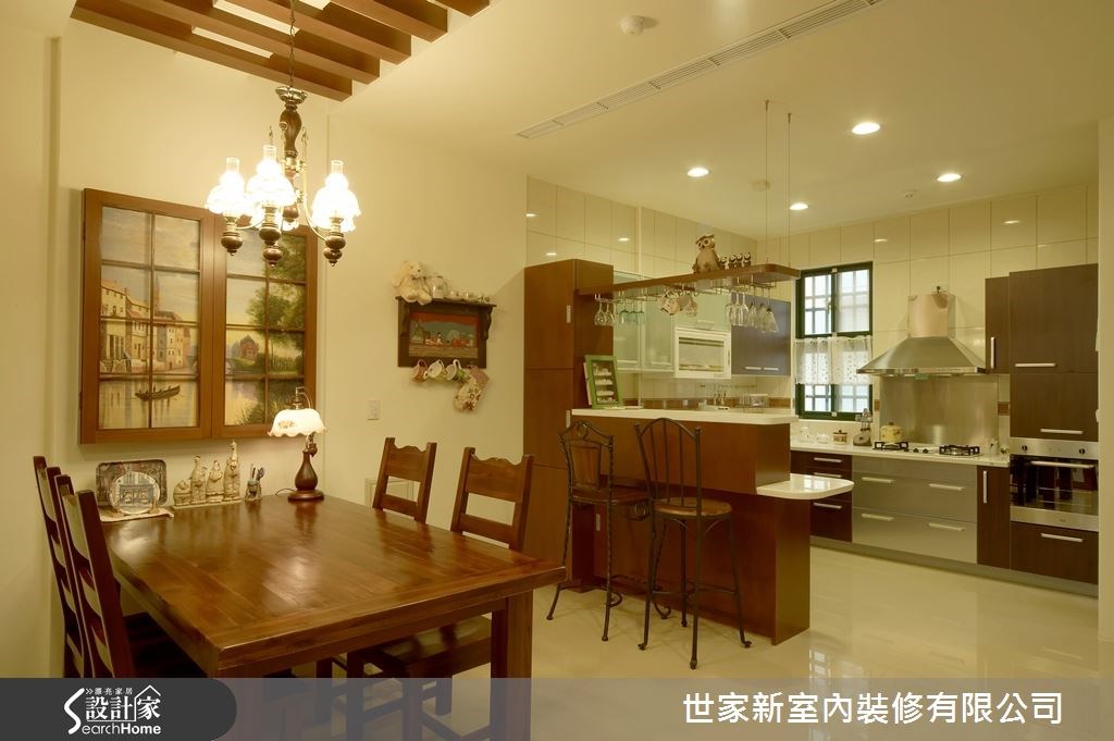 70坪新成屋(5年以下)＿鄉村風餐廳廚房吧檯案例圖片＿世家新室內裝修有限公司＿世家新_03之4