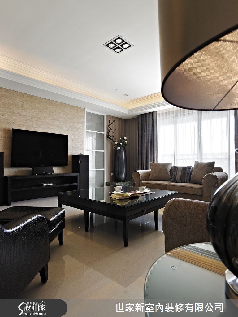 60坪新成屋(5年以下)＿新古典客廳案例圖片＿世家新室內裝修有限公司＿世家新_05之5