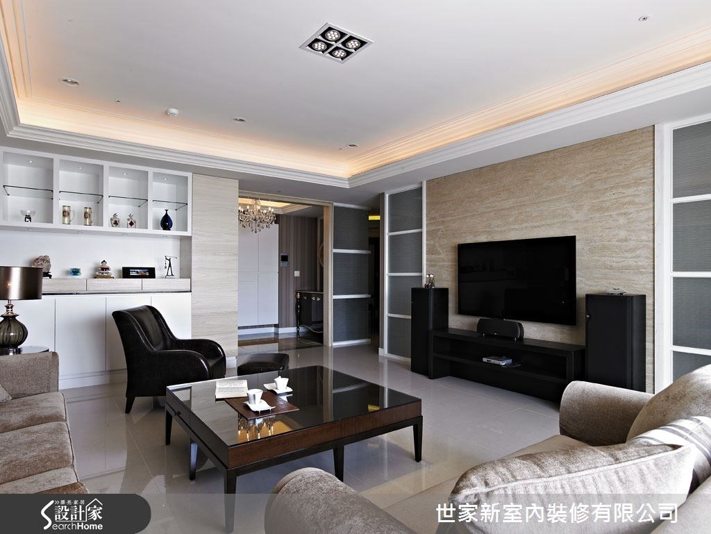 60坪新成屋(5年以下)＿新古典客廳案例圖片＿世家新室內裝修有限公司＿世家新_05之8