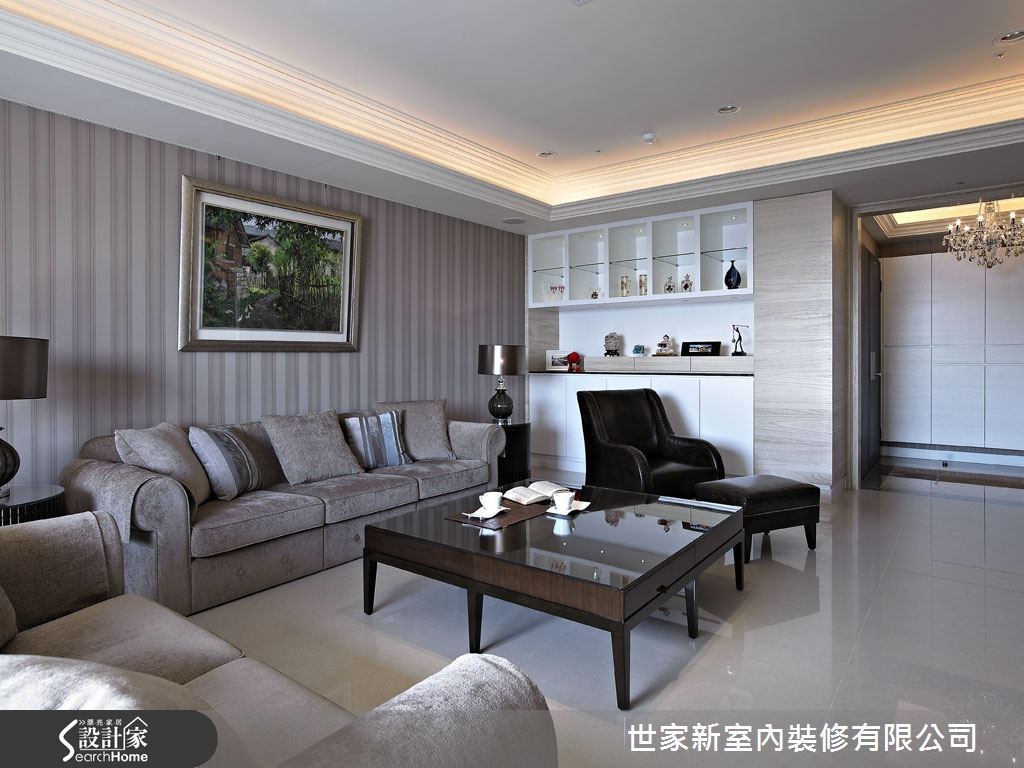 60坪新成屋(5年以下)＿新古典客廳案例圖片＿世家新室內裝修有限公司＿世家新_05之10