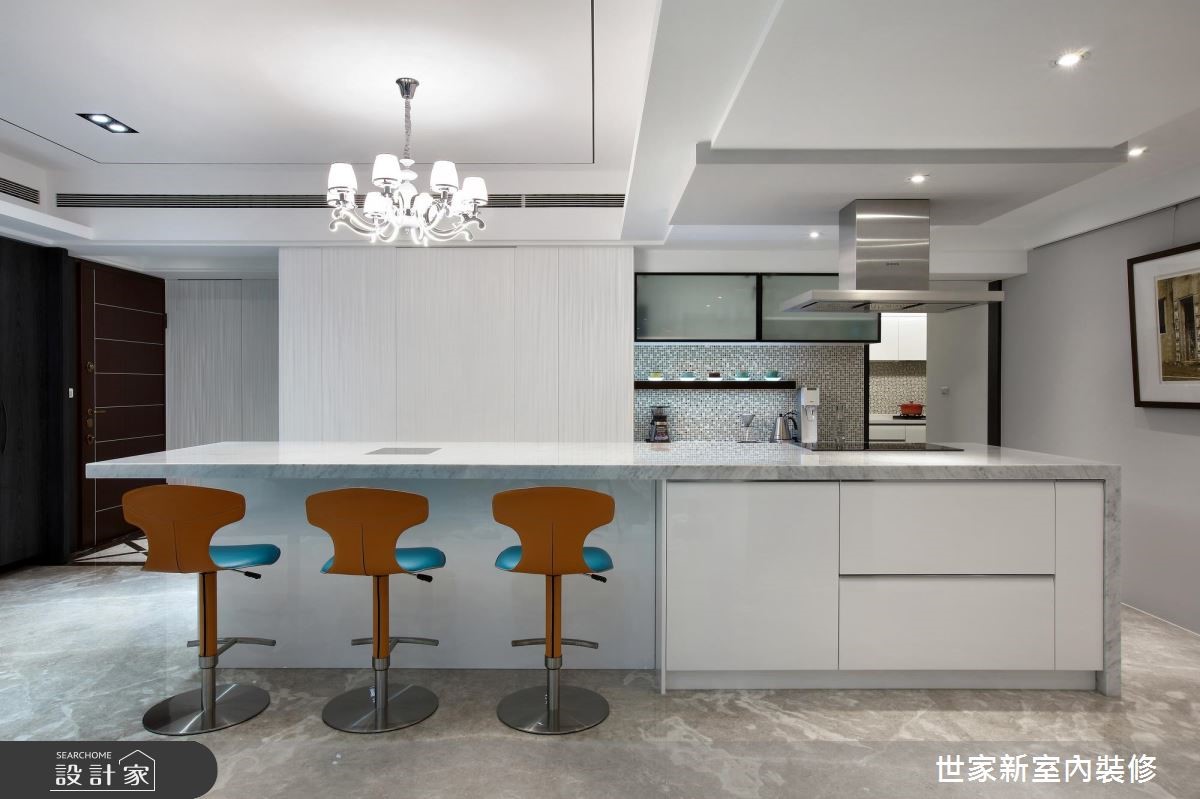 85坪新成屋(5年以下)＿現代風廚房中島案例圖片＿世家新室內裝修有限公司＿世家新_13之8