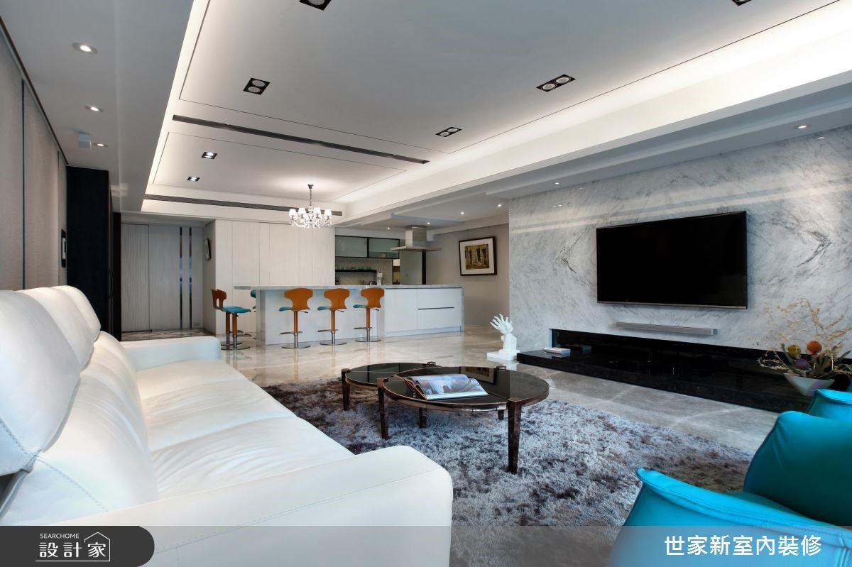 85坪新成屋(5年以下)＿現代風客廳案例圖片＿世家新室內裝修有限公司＿世家新_13之2