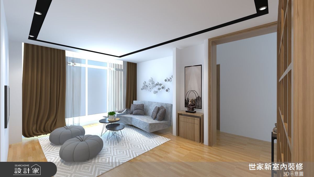 110坪新成屋(5年以下)＿人文禪風客廳案例圖片＿世家新室內裝修有限公司＿世家新_19之11